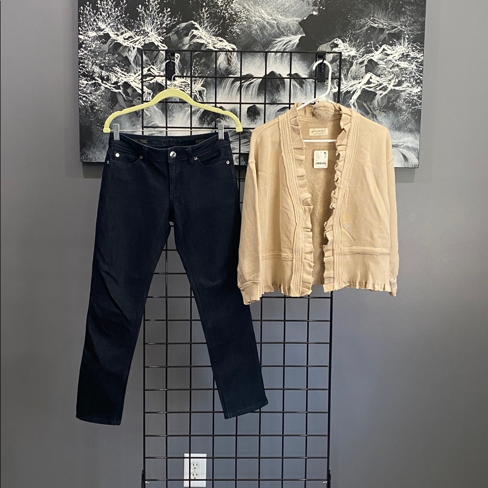 DL1961 dark ankle skinny with FREE FP cardigan